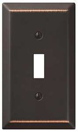 AmerTac 163TDB Wallplate, 4-15/16 in L, 2-7/8 in W, 1 -Gang, Steel, Aged Bronze, Pack of 6