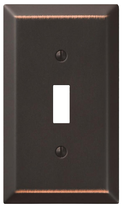 AmerTac 163TDB Wallplate, 4-15/16 in L, 2-7/8 in W, 1 -Gang, Steel, Aged Bronze, Pack of 6