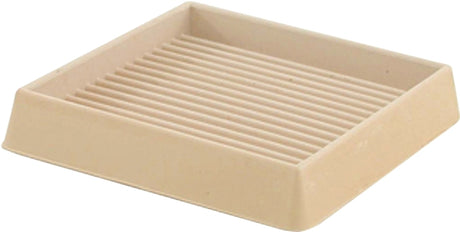 Shepherd Hardware 9168 Caster Cup, Square, 3 in Dimensions, Rubber, Off-White, 2/PK