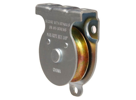 Campbell T7550501 Pulley, 3/8 in Rope, 100 lb Working Load, 1-1/2 in Sheave, Zinc