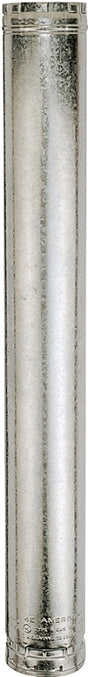 AmeriVent 4E3 Type B Gas Vent Pipe, 4-1/2 in OD, 3 ft L, 4 in W, Galvanized Steel, Pack of 6