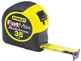 STANLEY 33-735 Measuring Tape, 35 ft L Blade, 1-1/4 in W Blade, Steel Blade, ABS Case, Black/Yellow Case