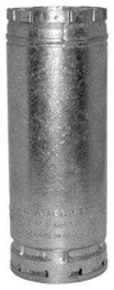 AmeriVent 6E12 Type B Gas Vent Pipe, 6 in OD, 12 in L, Galvanized Steel