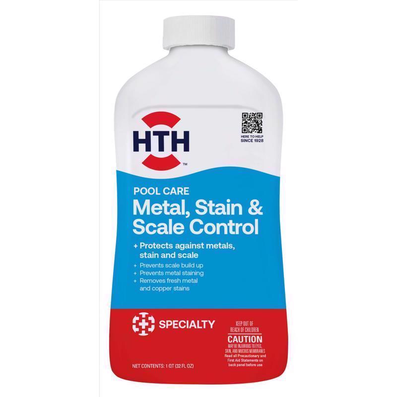 HTH Pool Care Liquid Metal & Stain Control 32 oz, Pack of 4