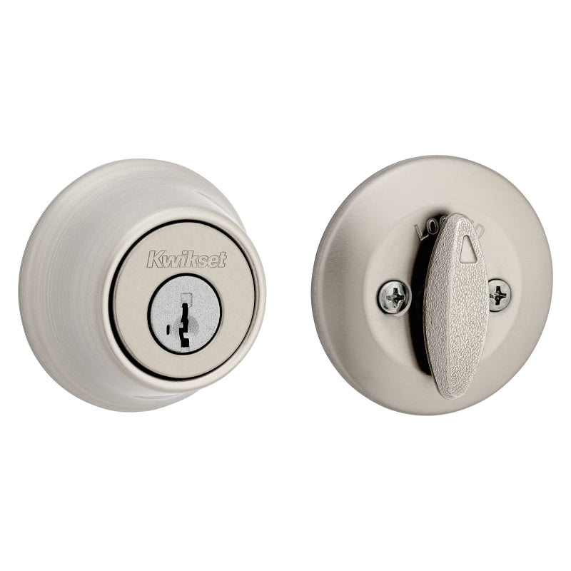 Kwikset 660 15 RCAL RCS Deadbolt, SmartKey Key, Metal, Satin Nickel, 2-3/8 to 2-3/4 in Backset, K3 Keyway