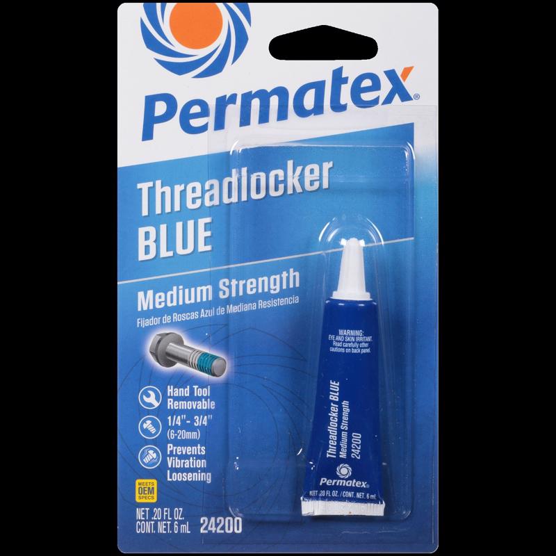 Permatex Medium Strength Threadlocker Gel 0.2 oz, Pack of 6