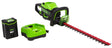 Greenworks 2203902 Hedge Trimmer, Battery Included, 2 Ah, 80 V, 3/4 in Cutting Capacity, 26 in Blade, Rear Handle