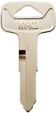 Hy-Ko 11010YH46 Automotive Key Blank, Brass, Nickel, For: Yamaha Motorcycle Locks, YH46 Key Number, Pack of 10