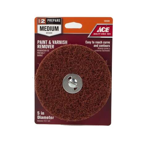 Ace 5 in. Synthetic/Wool Blend Bolt-On Drill Mount Paint and Varnish Remover Kit 240 Grit Fine 1 pk