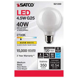 Satco G25 E26 (Medium) Filament LED Bulb Warm White 40 Watt Equivalence 1 pk