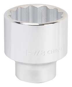 Vulcan MT-SS6060 Drive Socket, 1-7/8 in Socket, 3/4 in Drive, 12-Point, Chrome Vanadium Steel, Chrome