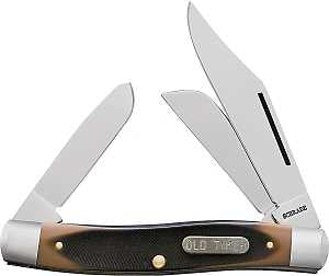 Old Timer 8OT Folding Pocket Knife, Clip Point, Sheep Foot and Spey with Nail Pull Blade, 6.9 in OAL, 3 in L Blade