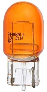 Peak 7440NALL-BPP Miniature Automotive Bulb, 13.5 V, Halogen Lamp, Wedge, Amber/Red