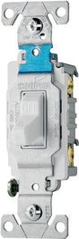 Eaton Wiring Devices CS115W Series Toggle Switch, White, 15 A, 120/277 V, Screw Terminal, Nylon Housing Material