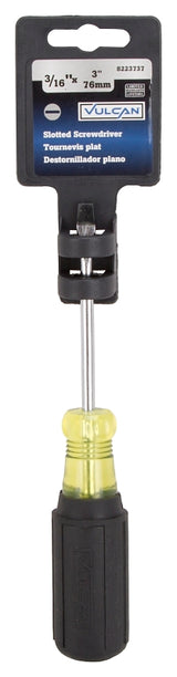 Vulcan MP-SD02 Screwdriver, 3/16 in Drive, Slotted Drive, 6-1/2 in OAL, 3 in L Shank, Plastic/Rubber Handle