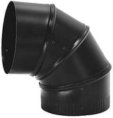 Imperial BM0015 Stove Pipe Elbow, 90 deg Angle, 7 in, 24 Gauge, Steel, Black, Matte, Pack of 4