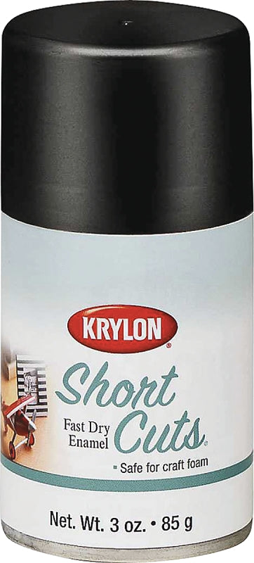 Krylon KSCS054 Craft Spray Paint, High-Gloss, Black, 3 oz, Can, Pack of 6