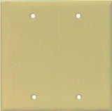Eaton Cooper Wiring PJ23V Wallplate, 4.95 in L, 4.88 in W, 2 -Gang, Polycarbonate, Ivory, High-Gloss