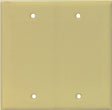 Eaton Cooper Wiring PJ23V Wallplate, 4.95 in L, 4.88 in W, 2 -Gang, Polycarbonate, Ivory, High-Gloss
