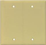 Eaton Cooper Wiring PJ23V Wallplate, 4.95 in L, 4.88 in W, 2 -Gang, Polycarbonate, Ivory, High-Gloss