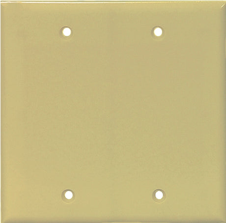 Eaton Cooper Wiring PJ23V Wallplate, 4.95 in L, 4.88 in W, 2 -Gang, Polycarbonate, Ivory, High-Gloss