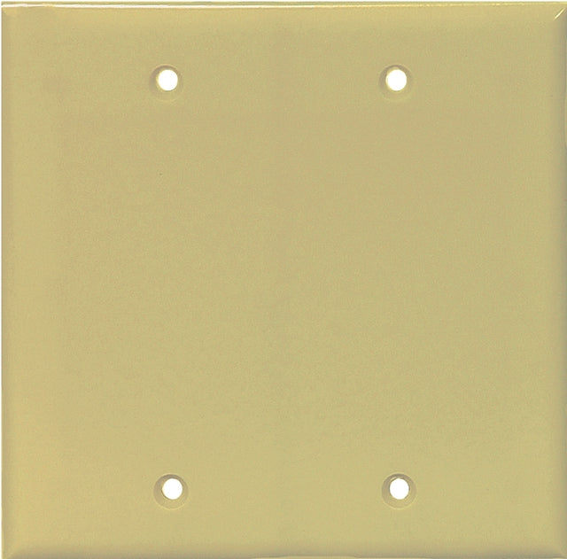 Eaton Cooper Wiring PJ23V Wallplate, 4.95 in L, 4.88 in W, 2 -Gang, Polycarbonate, Ivory, High-Gloss