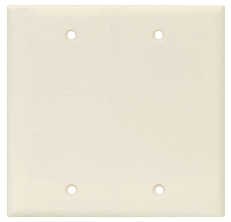 Eaton Wiring Devices PJ23LA Blank Wallplate, 4.87 in L, 4.97 in W, 0.08 in Thick, 2 -Gang, Polycarbonate