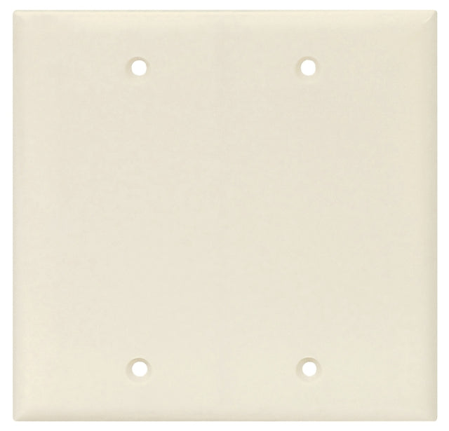 Eaton Wiring Devices PJ23LA Blank Wallplate, 4.87 in L, 4.97 in W, 0.08 in Thick, 2 -Gang, Polycarbonate