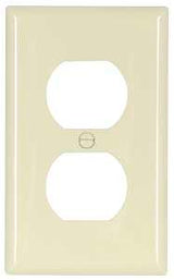 Eaton Wiring Devices 5132LA Receptacle Wallplate, 4-1/2 in L, 2-3/4 in W, 1 -Gang, Nylon, Light Almond, High-Gloss, Pack of 15