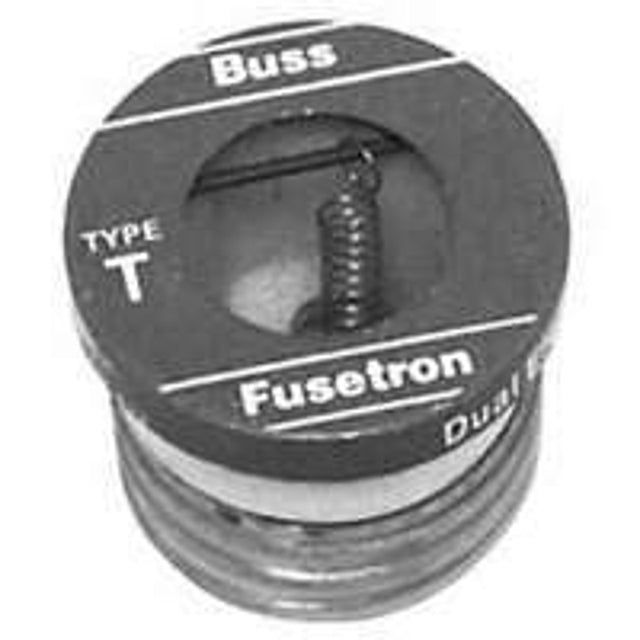 Bussmann BP/T-6-1/4 Plug Fuse, 6.25 A, 125 V, 10 kA Interrupt, Plastic Body, Low Voltage, Time Delay Fuse