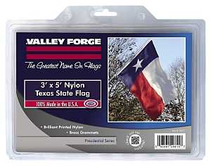 Valley Forge TX3 Texas Flag, 3 ft W, 5 ft H, Nylon