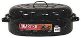 Granite Ware F0508-2 Roaster, 10 lb Capacity, Porcelain/Steel, Black, Dark Enamel, 15 in L, 10 in W, 6-1/4 in H, Pack of 2