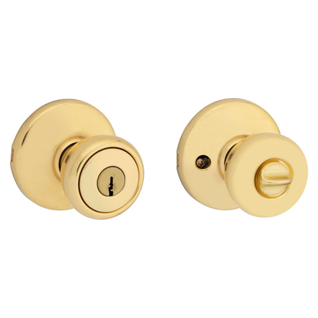 Kwikset 400T 36ALRCSK3K3V1 Entry Door Lock, Polished Brass, Brass, K3 Keyway, 3 Grade, Reversible Hand, Pack of 3