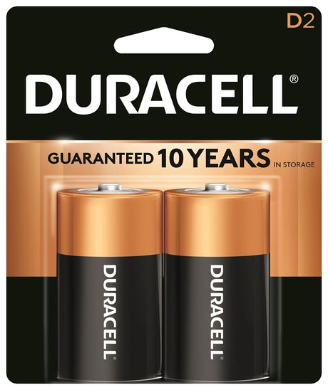 Duracell MN1300B2Z Battery, 1.5 V Battery, 15 Ah, D Battery, Alkaline, Manganese Dioxide