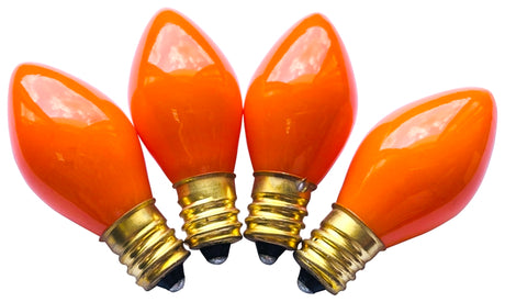Hometown Holidays 16250 Light Bulb, 5 W, Candelabra Lamp Base, Incandescent Lamp, Ceramic Orange Light, Pack of 25