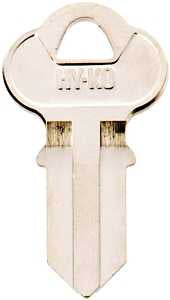 Hy-Ko 11010CG4 Key Blank, Brass, Nickel, For: Chicago Cabinet, House Locks and Padlocks, CG4 Key Number, Pack of 10