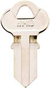 Hy-Ko 11010CG4 Key Blank, Brass, Nickel, For: Chicago Cabinet, House Locks and Padlocks, CG4 Key Number, Pack of 10