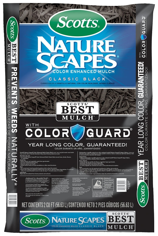 Scotts Nature Scapes 88502440 Color Enhanced Mulch, Black, 2 cu-ft Bag