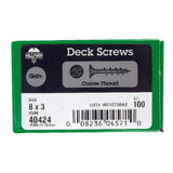 HILLMAN No. 8 Ga. X 3 in. L Gray Phillips Bugle Head Deck Screws 100 pk