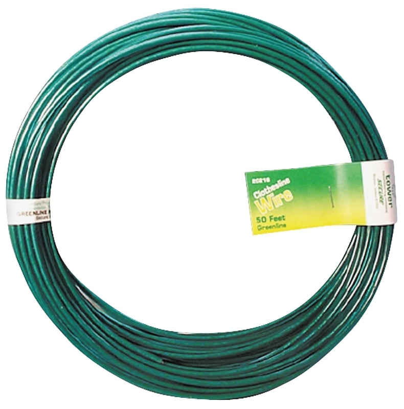 Midwest Fastener 11268 Clothesline, 50 ft L, Steel, Green