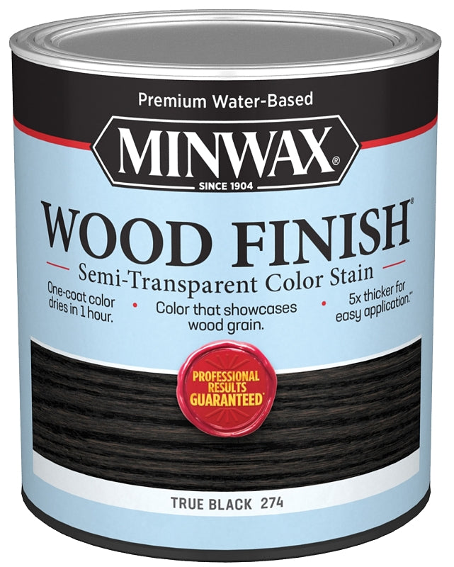 Minwax 108500000 Wood Stain, Semi-Transparent, True Black, Liquid, 32 fl-oz, Pack of 4