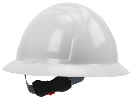 Safety Works SWX00358 Hard Hat, White, 4-Point Textile Suspension, HDPE Shell, Class: E
