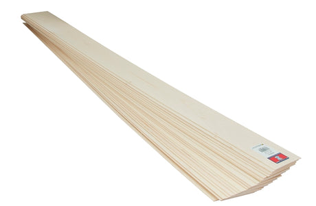 Midwest Products 5004 Basswood Sheet, 36 in L, 4 in W, 1/8 in Thick