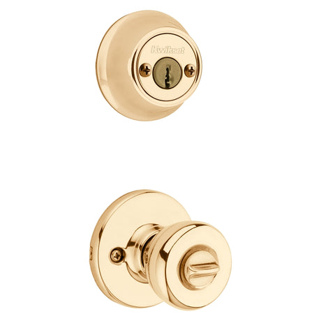 Kwikset 695T 3CP6ALRCSK6 Combination Lockset, Knob Handle, Tylo Design, Polished Brass, 3 Grade