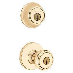 Kwikset 695T 3CP6ALRCSK6 Combination Lockset, Knob Handle, Tylo Design, Polished Brass, 3 Grade