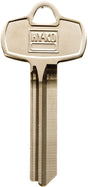 Hy-Ko 11010BE8 Key Blank, Brass, Nickel, For: Best Cabinet, House Locks and Padlocks, BE8 Key Number, Pack of 10