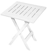 Gracious Living Adirondack 14195-6PDQ Side Table, Resin Table, White Table, Foldable