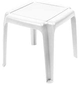 Gracious Living 14553-40 Side Table, Resin Table, White Table