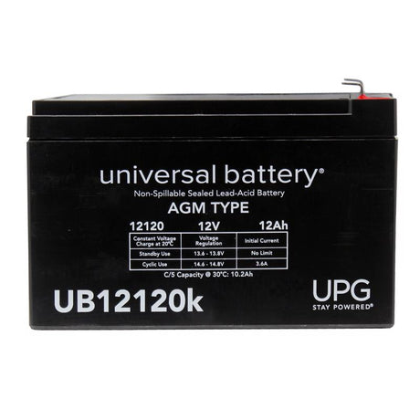 Universal Power Group U12120 12 Ah 12 V Lead Acid Battery, Pack of 2