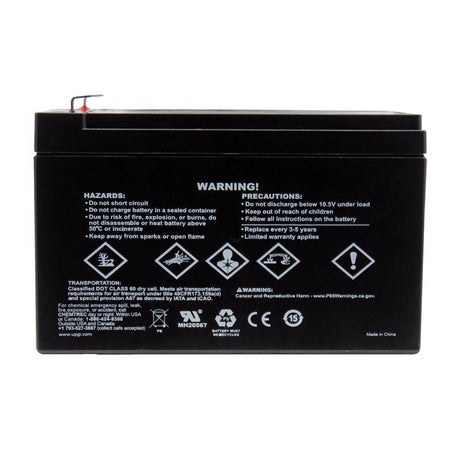 Universal Power Group U12120 12 Ah 12 V Lead Acid Battery, Pack of 2